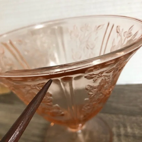 Vtg Federal Glass Pink Sharon Cabbage Rose Covered Candy Dish - Picture 12 of 14